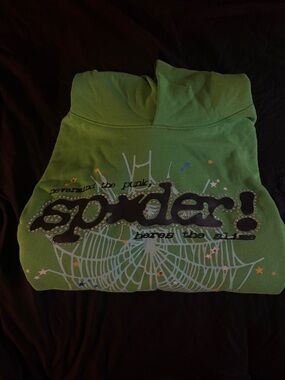 Green Graphic Pullover Hoodie - Spider